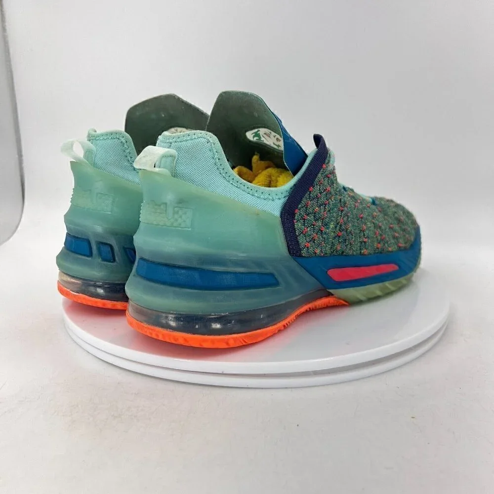 Nike Lebron XVIII 18 Youth Size 7Y CW2760 300 Green Abyss Red Basketball Shoes